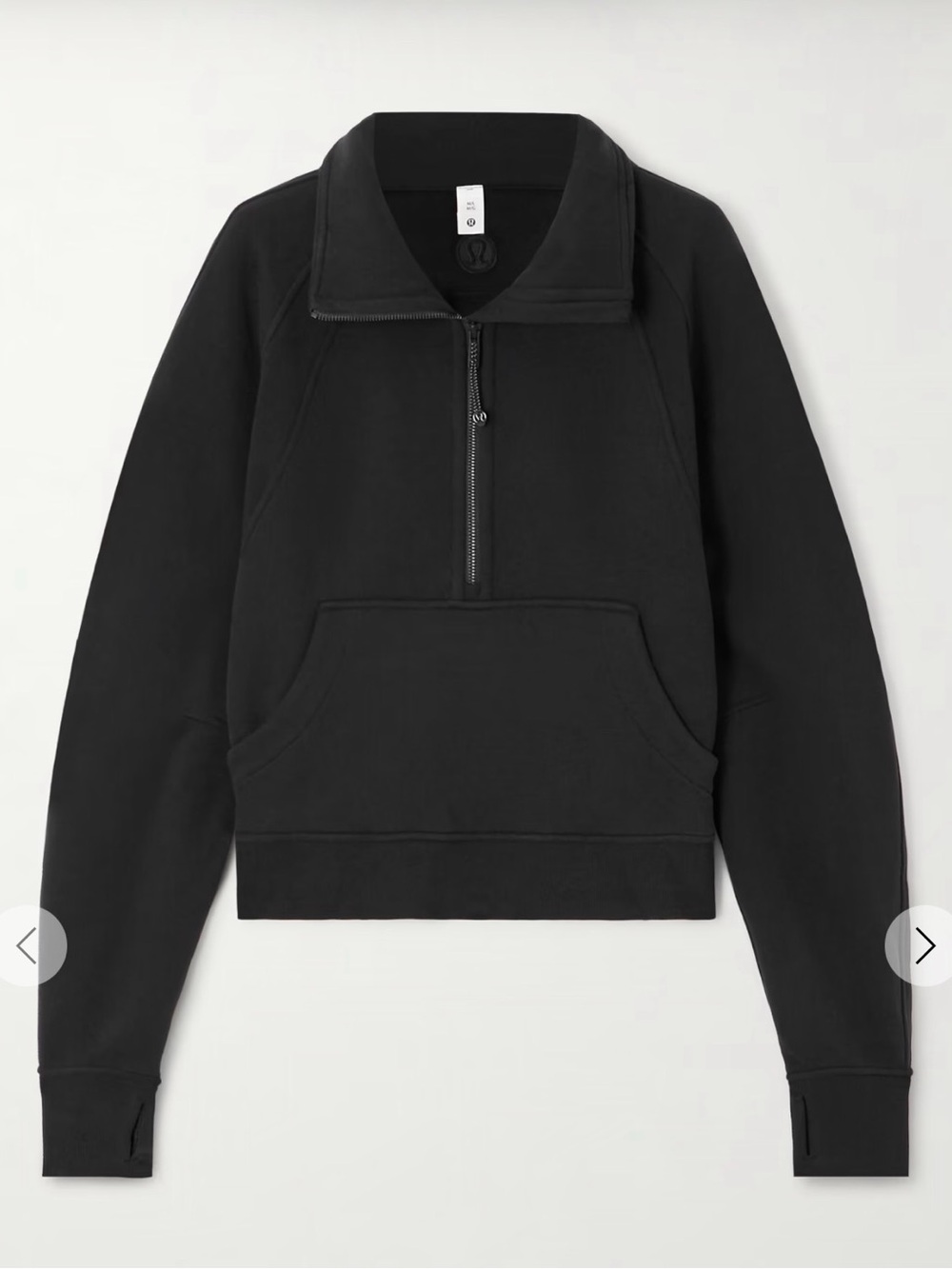 Lululemon Scuba Oversized Cropped Half Zip Funnel Neck sz XS/S in black